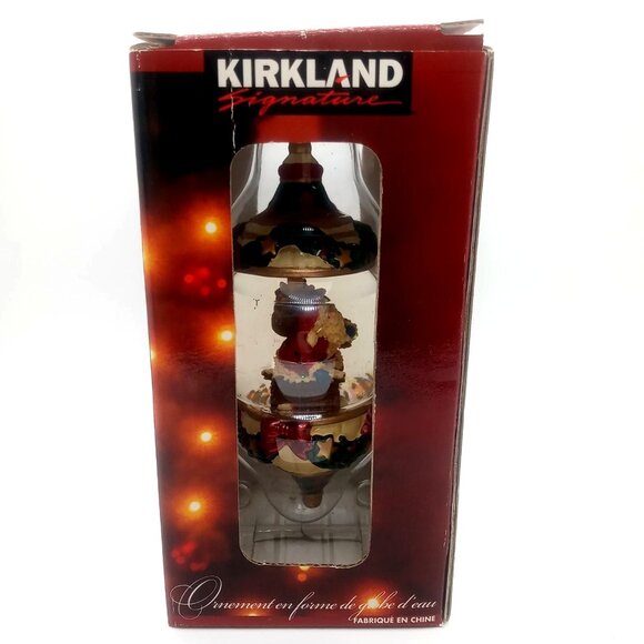 Kirkland Signature Santa Snow Water Globe Holiday Christmas Hanging Ornament 5" - Picture 1 of 12